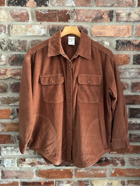aerie Tops - Aerie Offline Brown Corduroy Button Up Shirt Jacket, XS